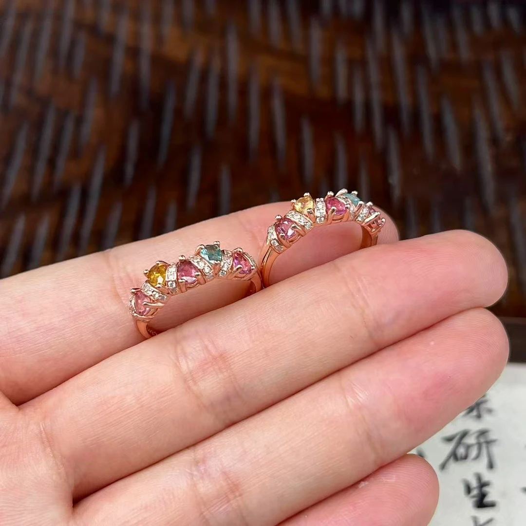 【北野珠宝】天然碧玺戒指-B76H-94多样性发一