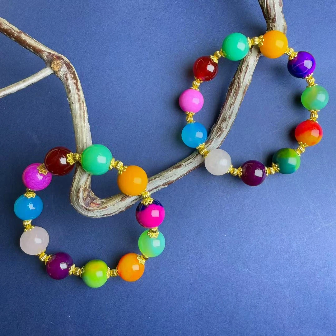 高定珠宝赤焰金丝单珠多宝玛瑙手链-s1024合金多样性发其一