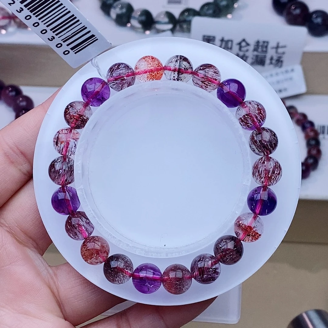 未镶嵌手链水晶黑加仑超七8+m