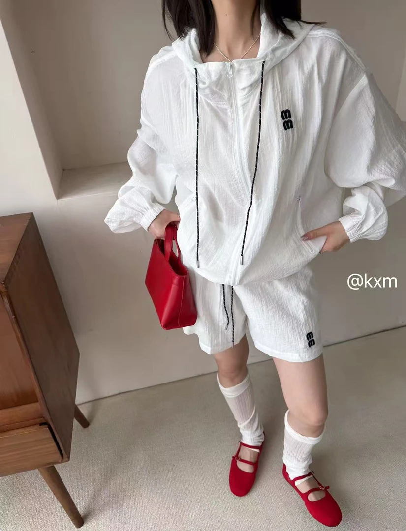 9911防晒衣短裤两件套装2025夏季新款韩版宽松薄款透气运动防晒服
