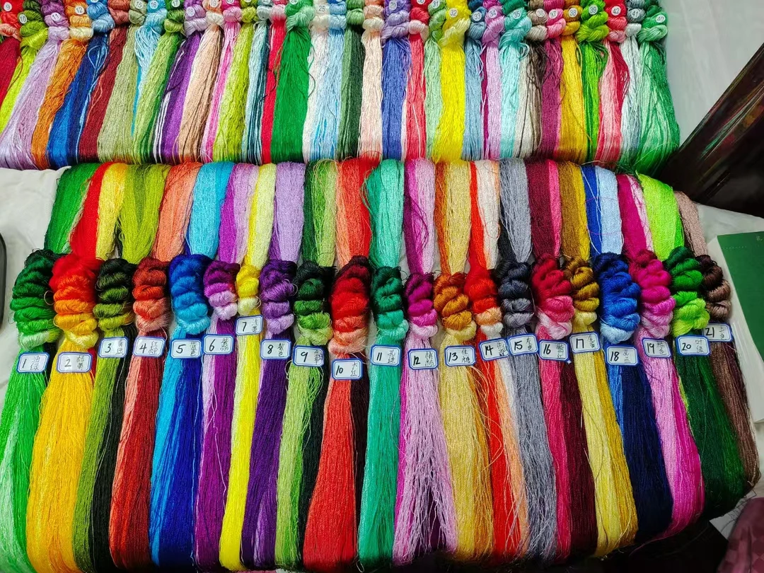 手工刺绣鞋垫真丝线全套色2.5斤送段染色蓝色线绣花线刺绣线细线