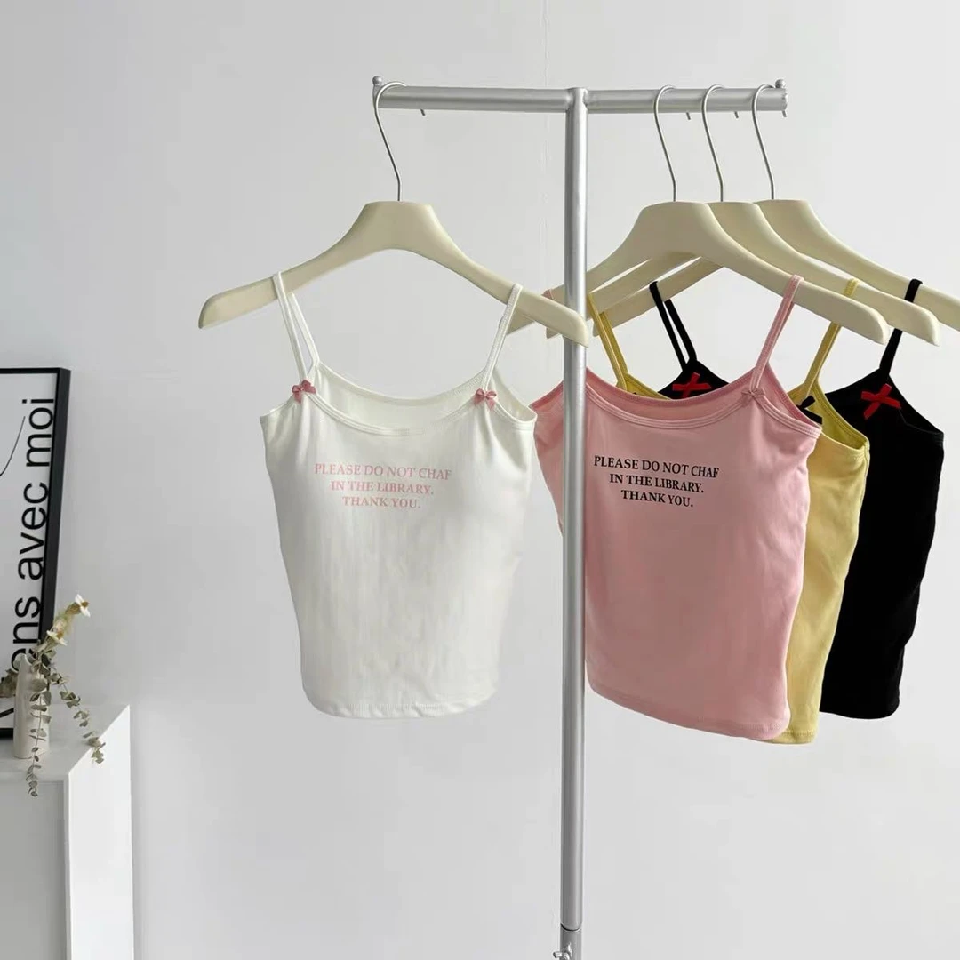 春夏辣妹性感纯欲吊带背心修身短款外穿无袖设计感内搭上衣