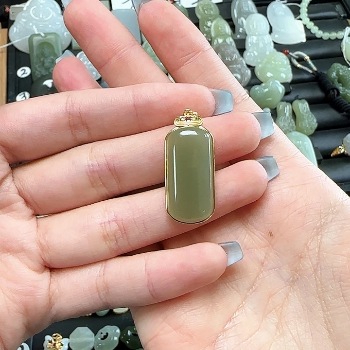 和田玉银S925镶嵌颈饰