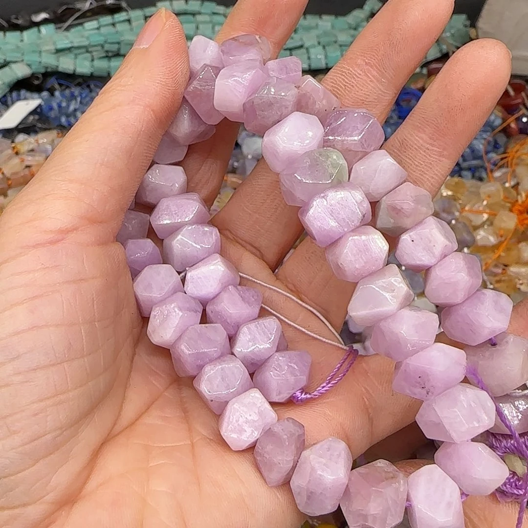 玛瑙/玉髓合金珠宝半成品紫锂辉9mm一条冲角