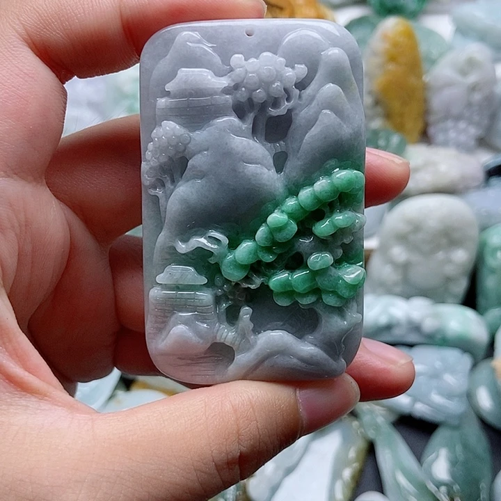 翡翠未镶嵌吊坠(不含链)1