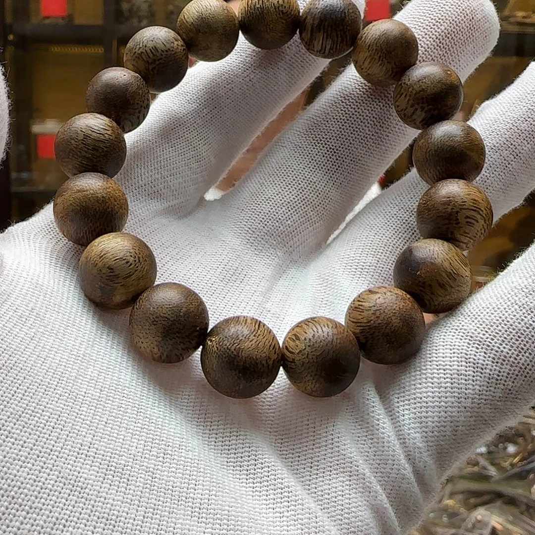 沉香手串国香棋楠老白棋念珠1.2mm11g+