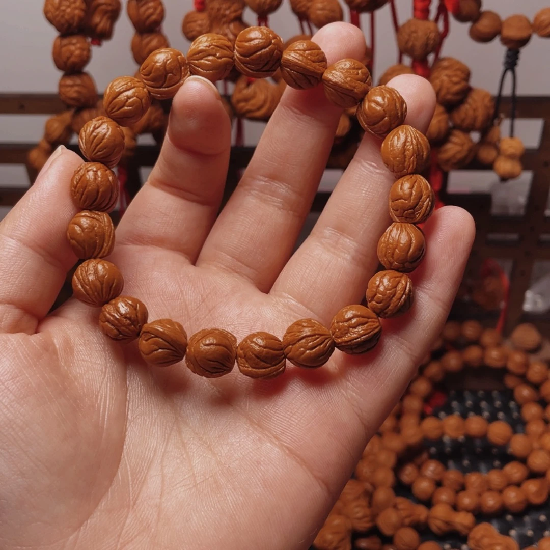 木质类龙纹桃枭手串