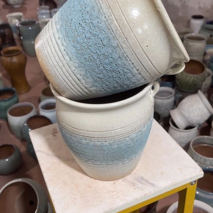 紫砂花盆口径18高度21两只正品