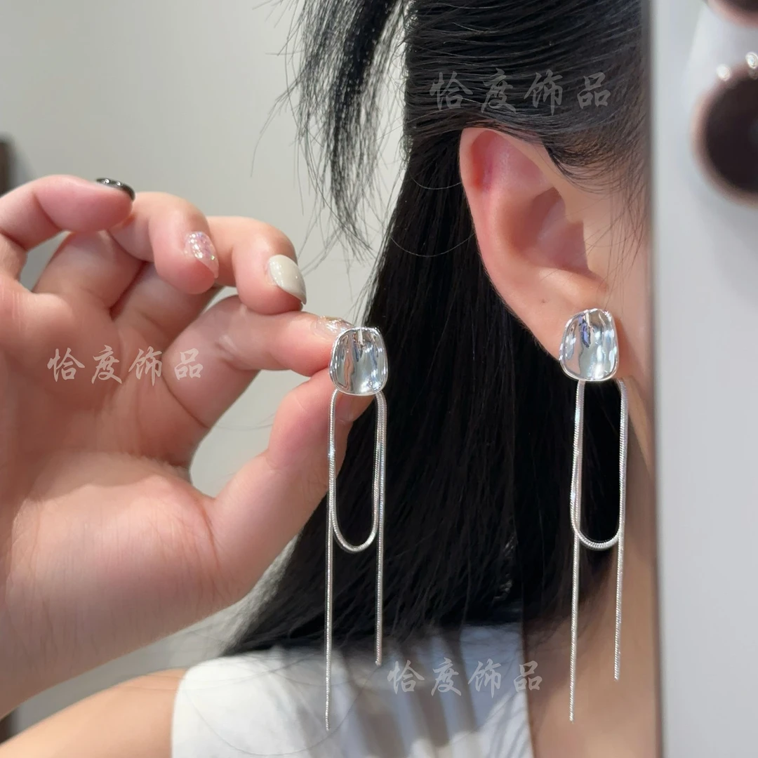 【恰度】韩系冷淡风不规则流苏耳钉气质显脸瘦