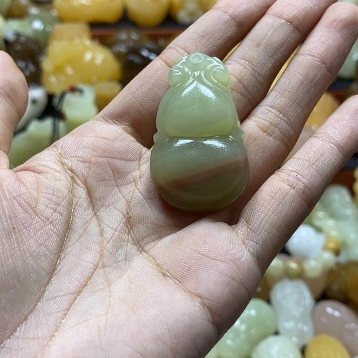 晶****完全开放青色葫芦