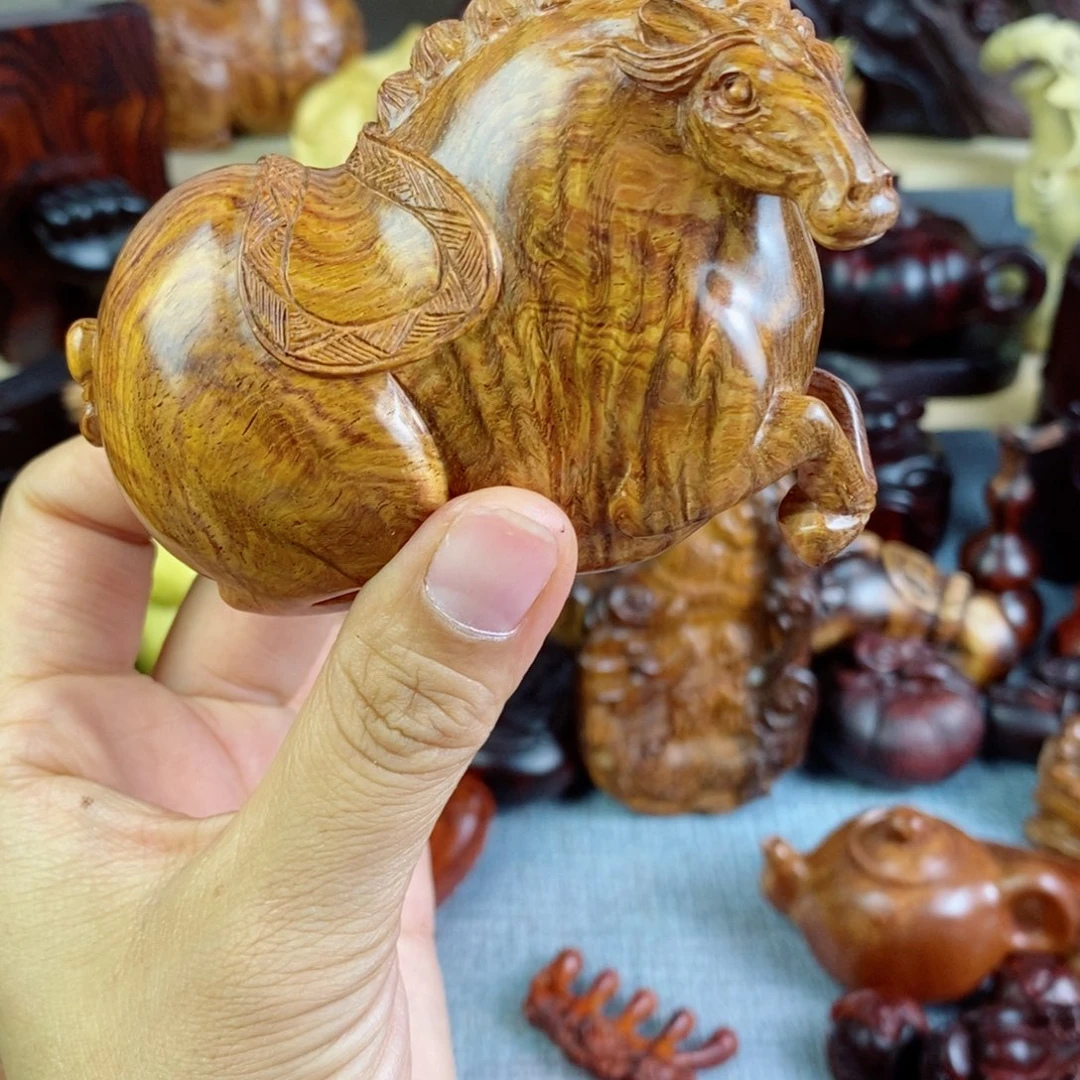 ^***^檀香木黄花梨马摆件