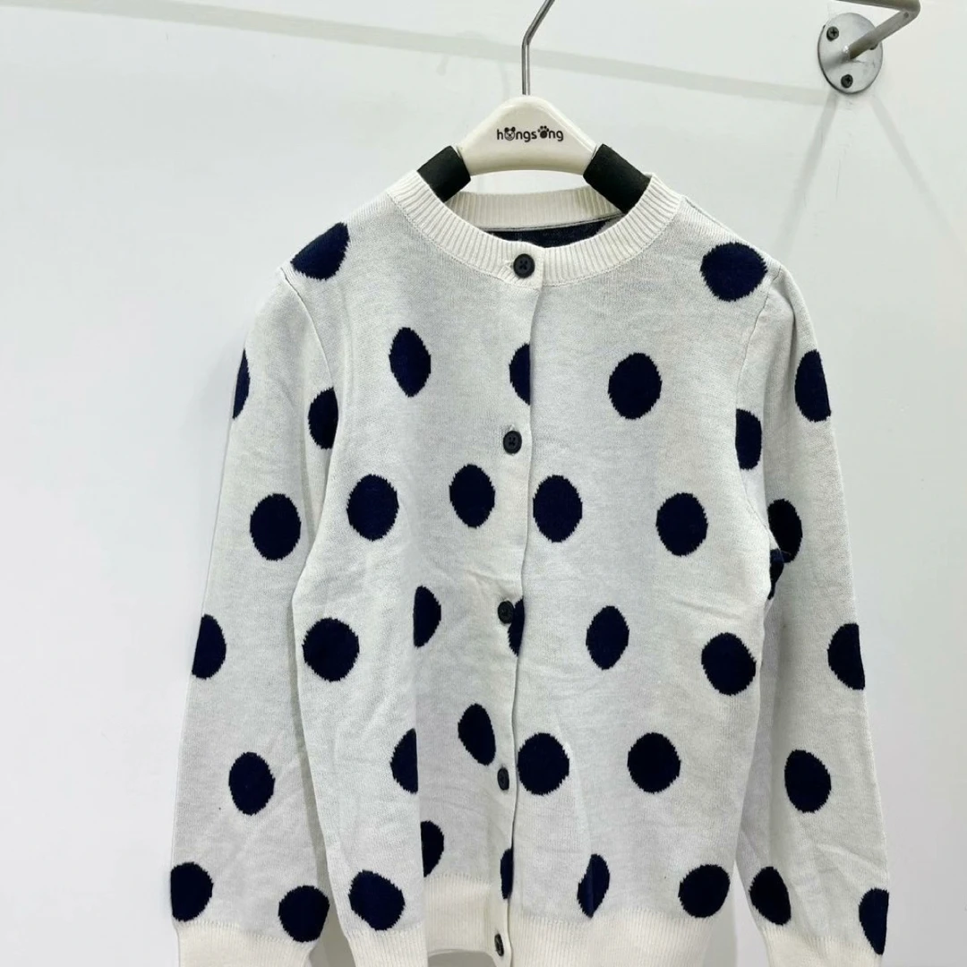 A179儿童波点开衫