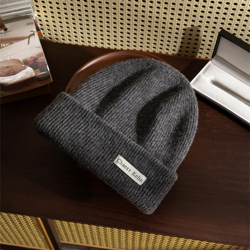 男士时尚户外纯羊毛针织帽2025新款秋冬防风显脸小保暖百搭冷帽