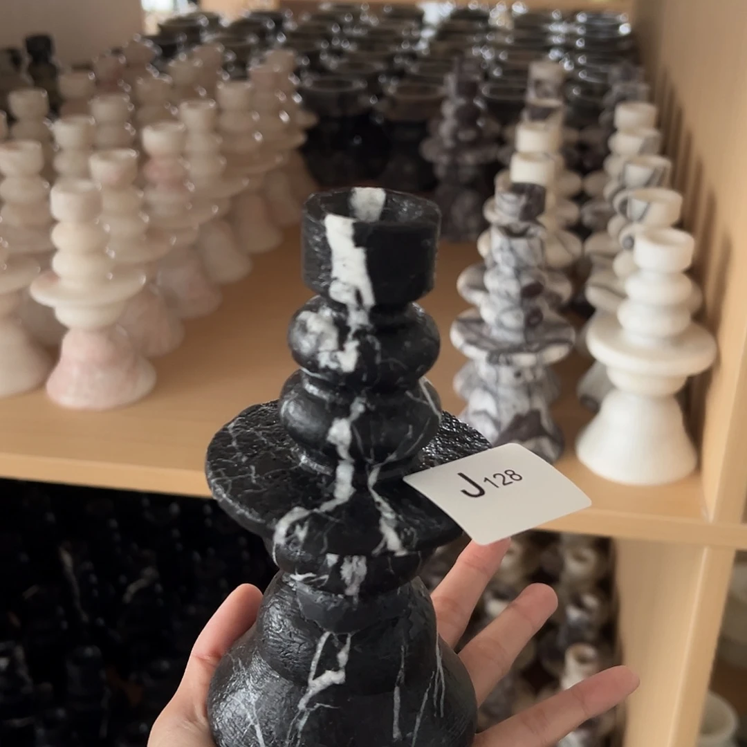 石材J128宝黑法式高烛台