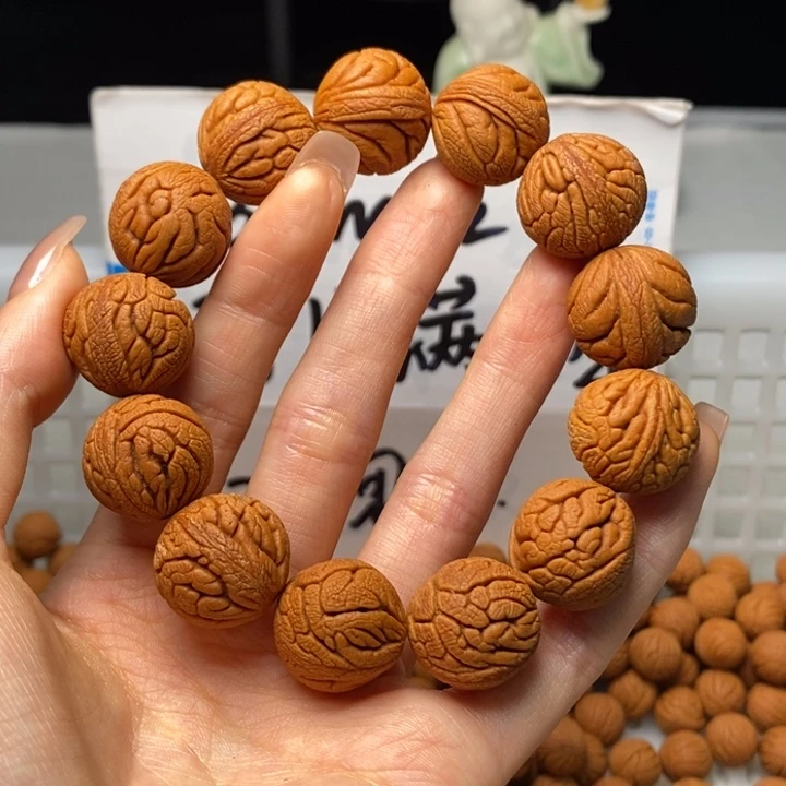 桃核手串18mm左右金丝龙珠单圈