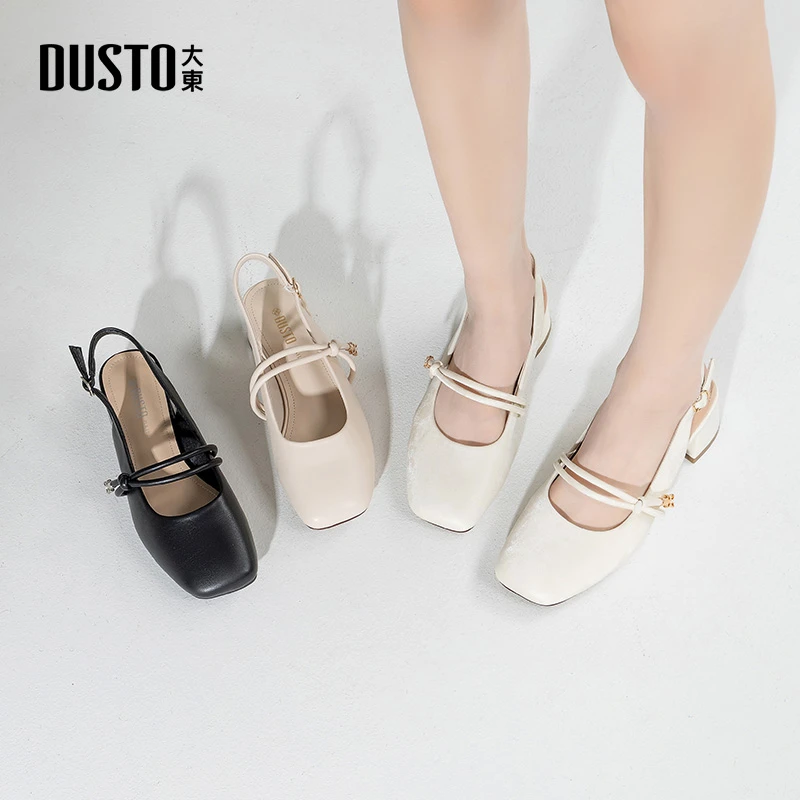 大东轻奢百搭小众鞋子夏季浅口温柔后空凉鞋时尚外穿女鞋002377