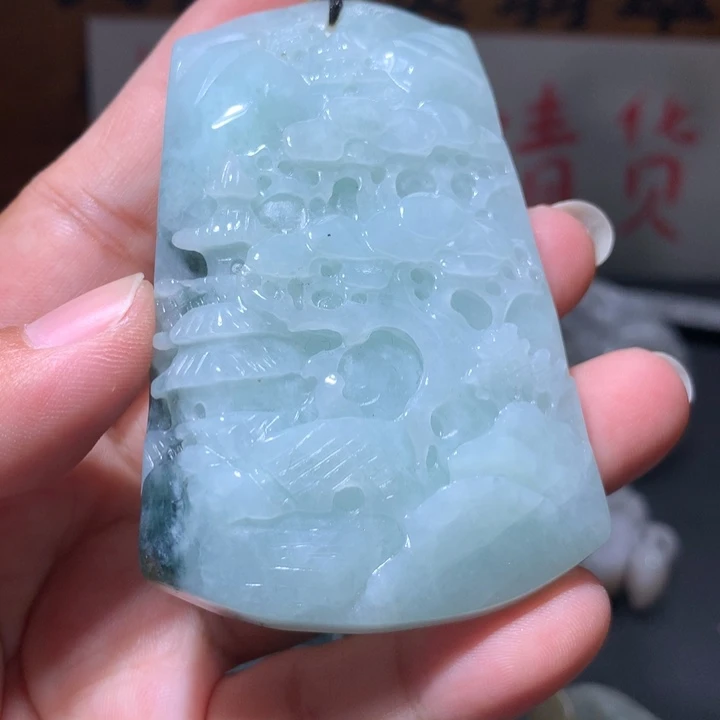 翡翠未镶嵌颈饰保真天然A货翡翠