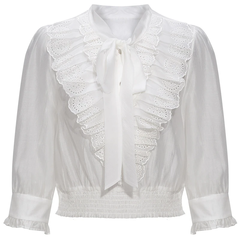 【粉丝专享】FEXATA斐格思衬衫女镂空绣花衬衣