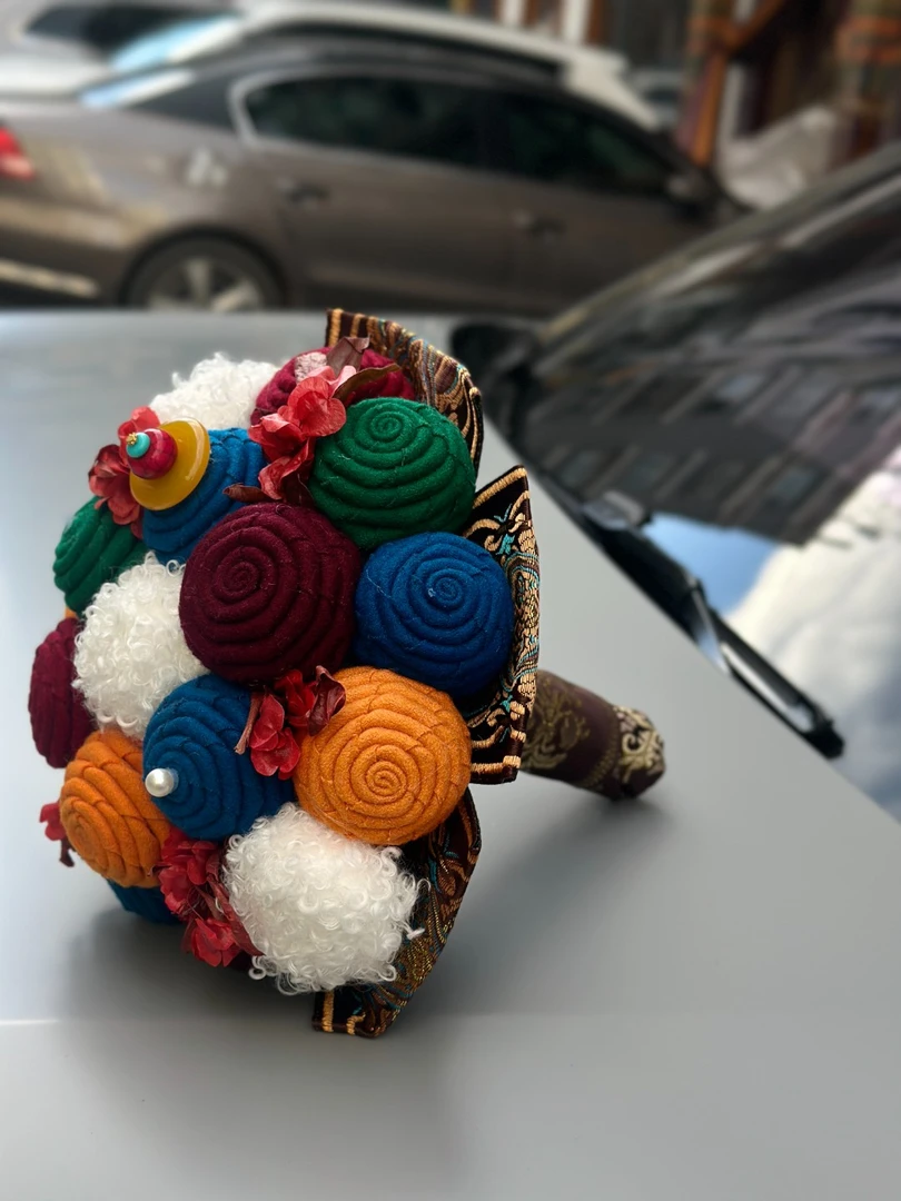 藏式手工手捧花-藏绣绮想干花花束藏式花束