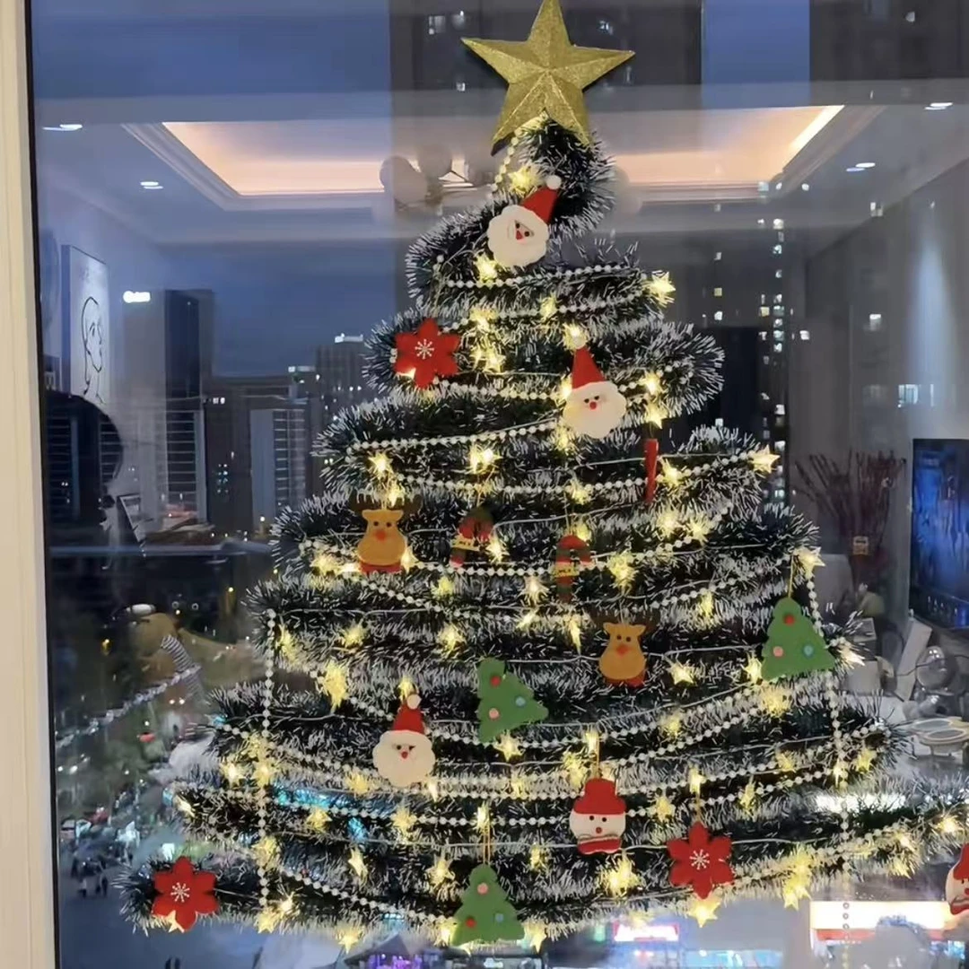 圣诞节装饰客厅卧室阳台玻璃场景布置圣诞树diy小配件材料包道具