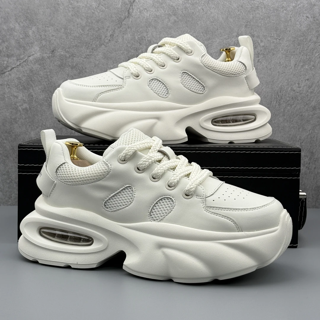 男士超火白色老爹鞋夏季新款厚底气垫款运动休闲鞋透气小白鞋