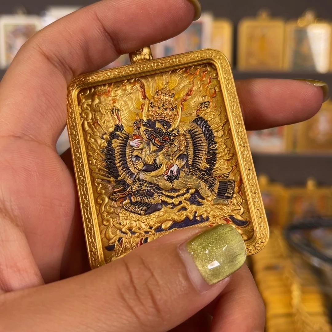 不***.吊坠普贤青海热贡唐卡