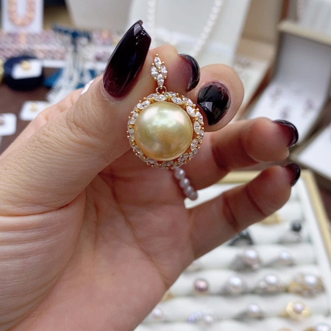 银S925镶嵌海水珍珠颈饰