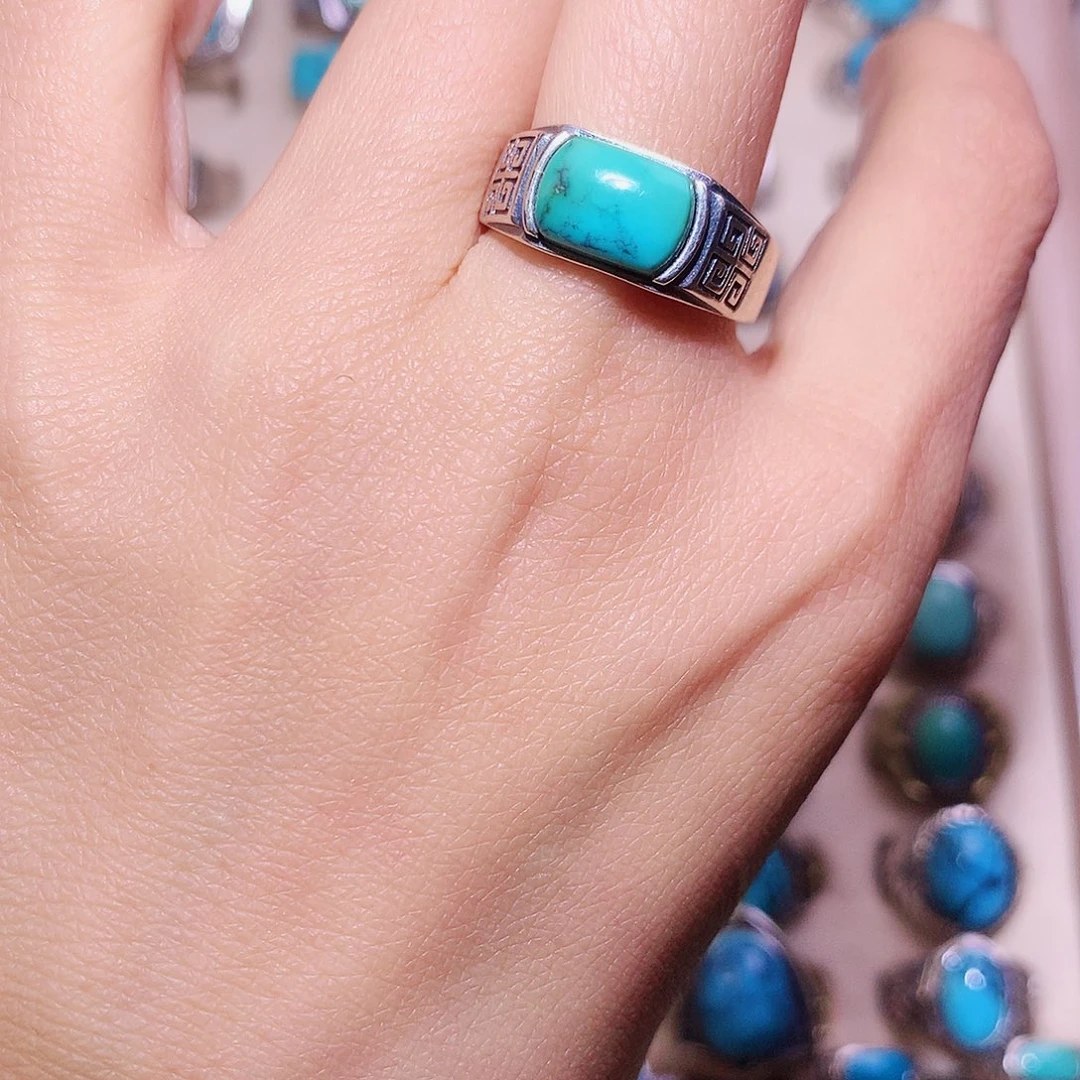 感***悟绿松石银S925镶嵌挂件