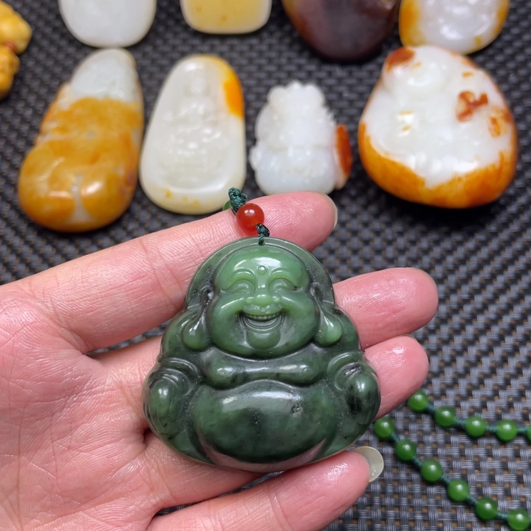 和田玉未镶嵌吊坠(赠链)1