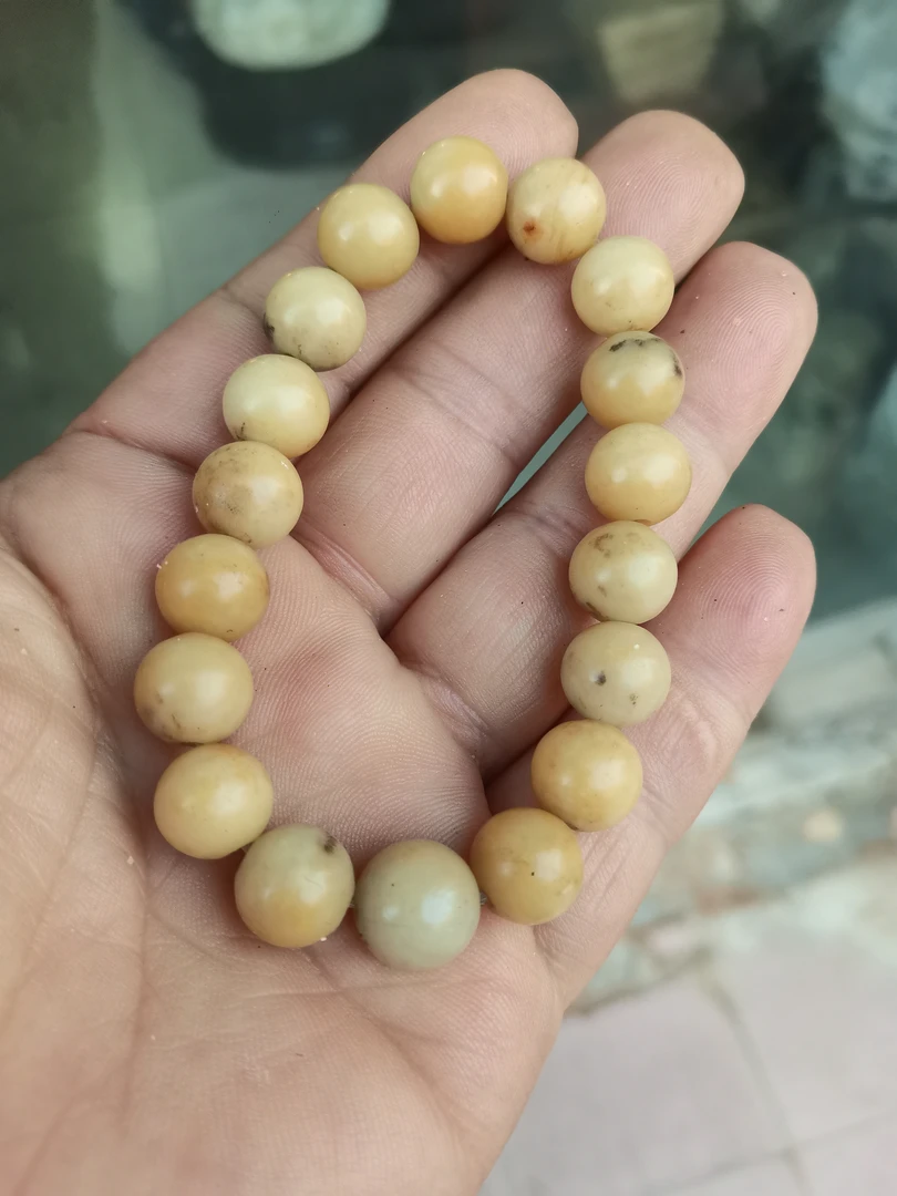 非金属仿水晶手链 唐河彩玉沁黄料手串