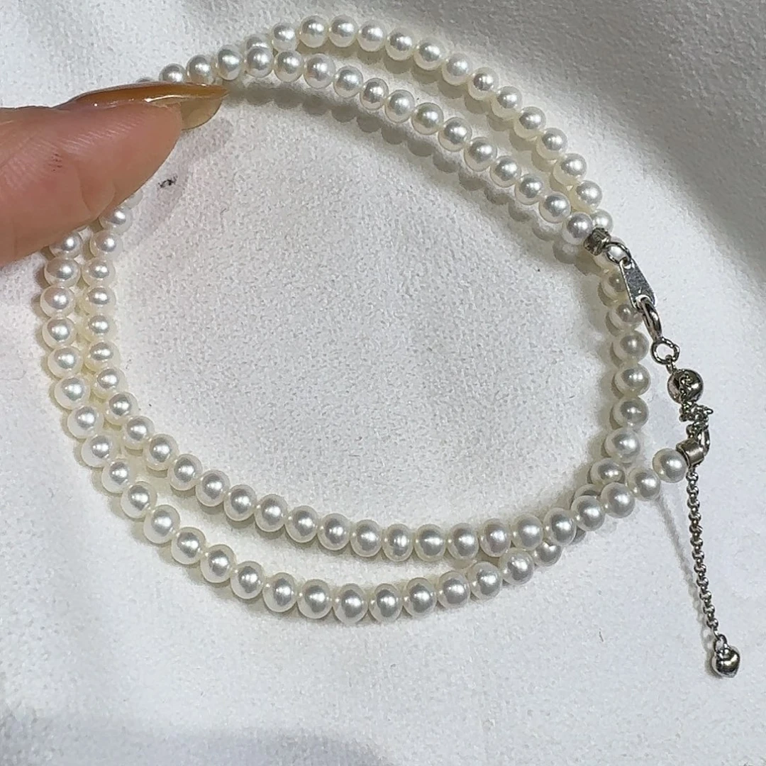 银S925镶嵌淡水珍珠颈饰