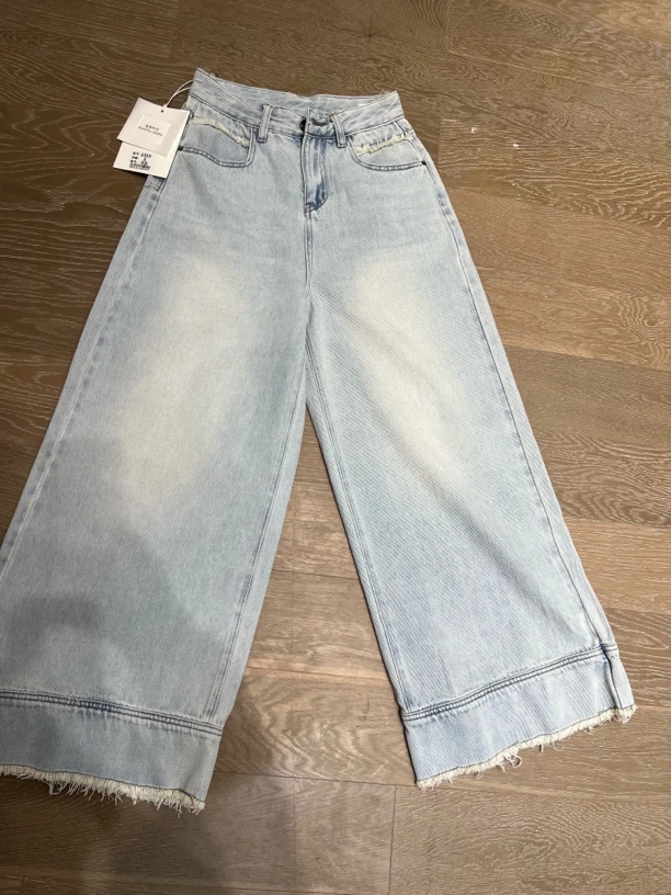 橘子家新款阔腿牛仔裤6365