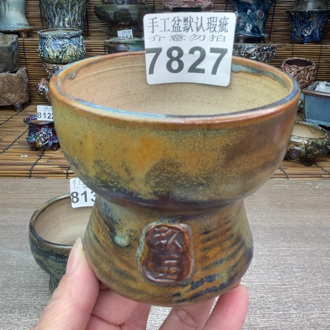 手工花盆默认瑕疵完美者勿拍