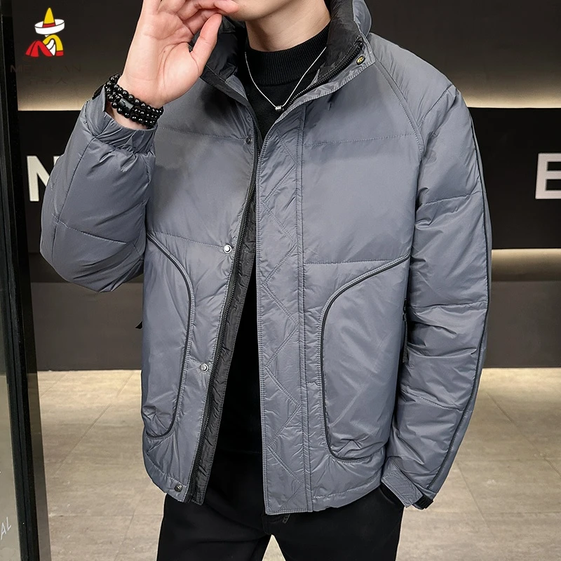 稻草人秋冬季立领羽绒服轻薄外套新款潮流短款夹克休闲时尚保暖