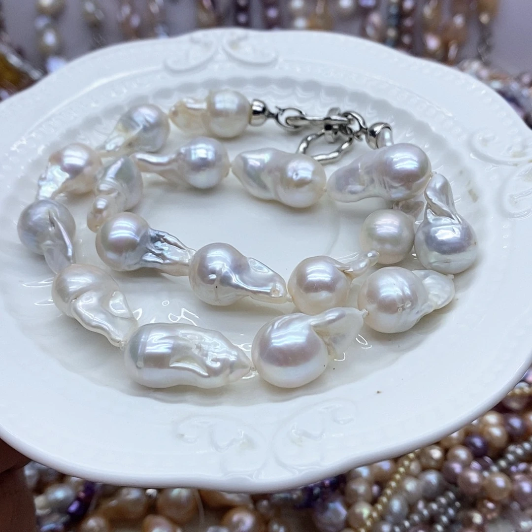 颈饰合金淡水珍珠