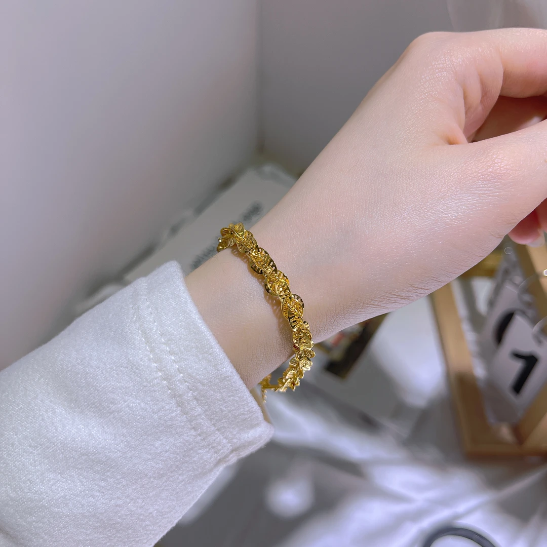 5G高精工艺足金999时尚气质波光粼粼手链