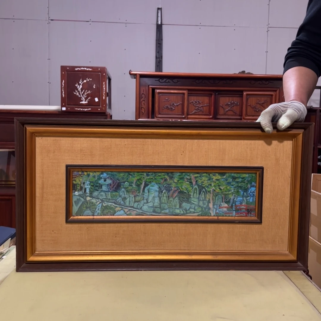 绘画放****0屏风框画茶空间设计