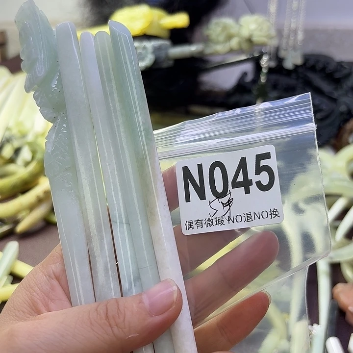 古***庭蛇纹石玉合金发饰