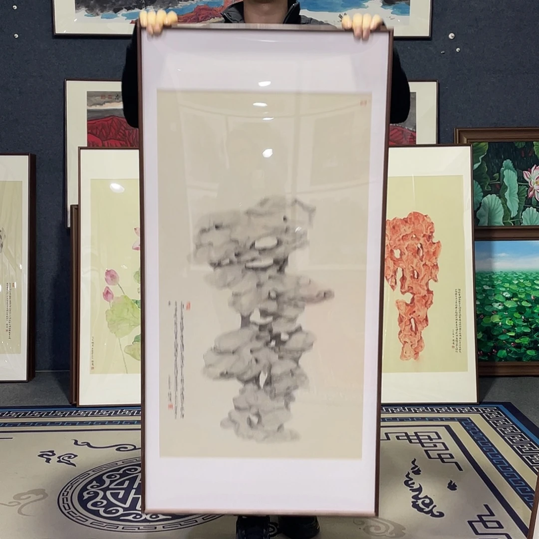 国画手绘画作品带框60/120