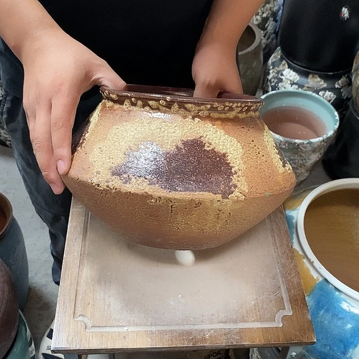 紫砂花盆口18高度18飞碟……