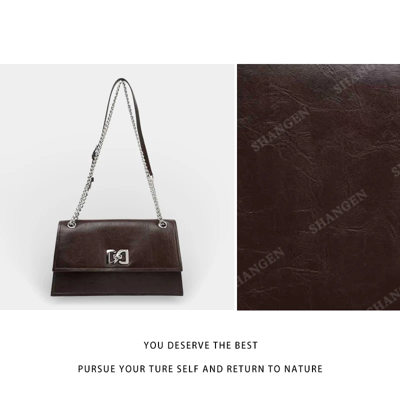 RAIN.CUN冬季2025新款轻奢设计单肩斜挎女包 BF-66689-咖啡