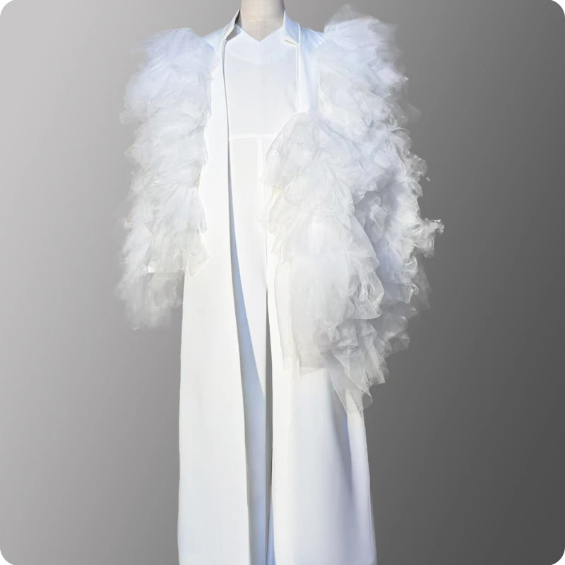 单纱披风潮服模特走秀潮服时尚单品两种穿法