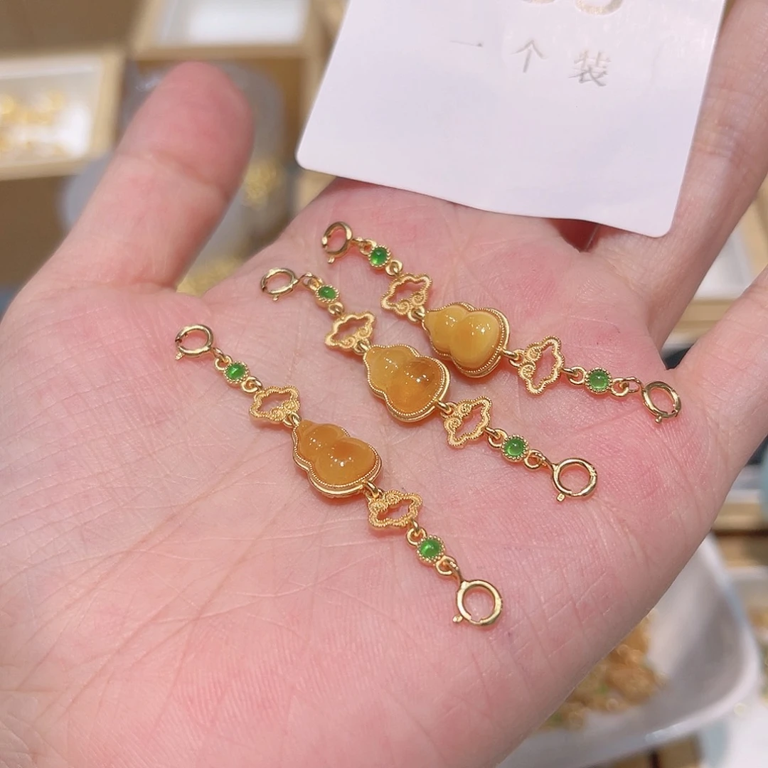 水晶珠宝半成品银S925镀金镶嵌53 。