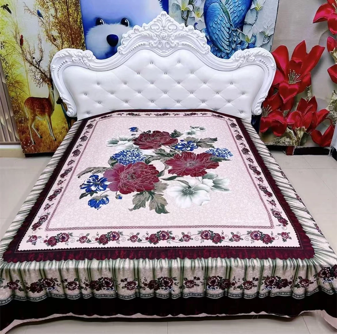 （加厚加大）蓝色妖姬定位床单2.3x2.3米适合1.5米1.8米2米床去用