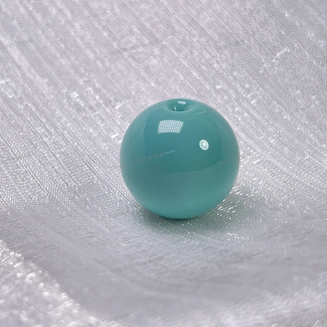 【松石大表姐】绿松石散珠配珠天然高瓷圆珠文玩diy 手串配饰