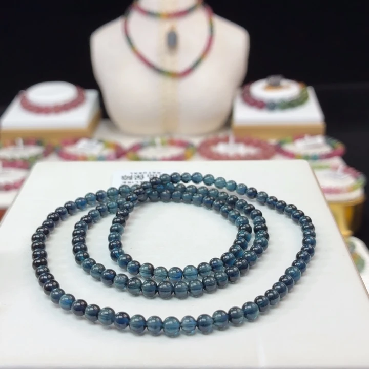 碧玺未镶嵌手链4.3mm±