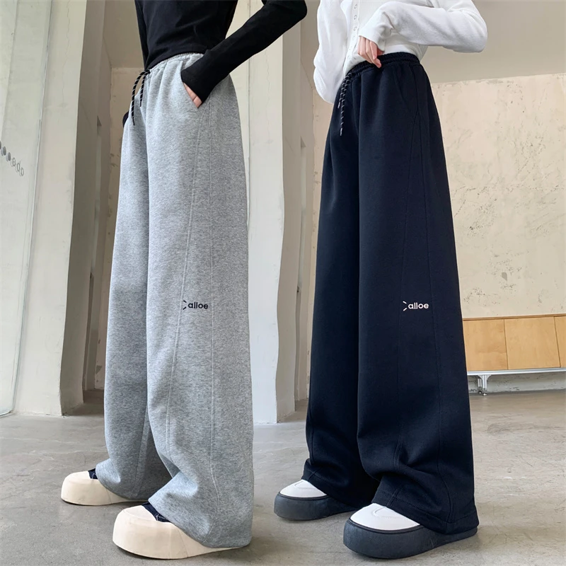 女童春秋款宽松休闲裤2025新款中大童针织卫裤女孩秋装运动长裤潮