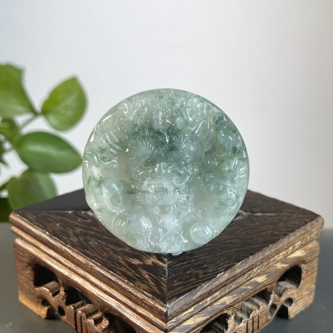 JTA19-121 天然缅甸A货翡翠 龙牌