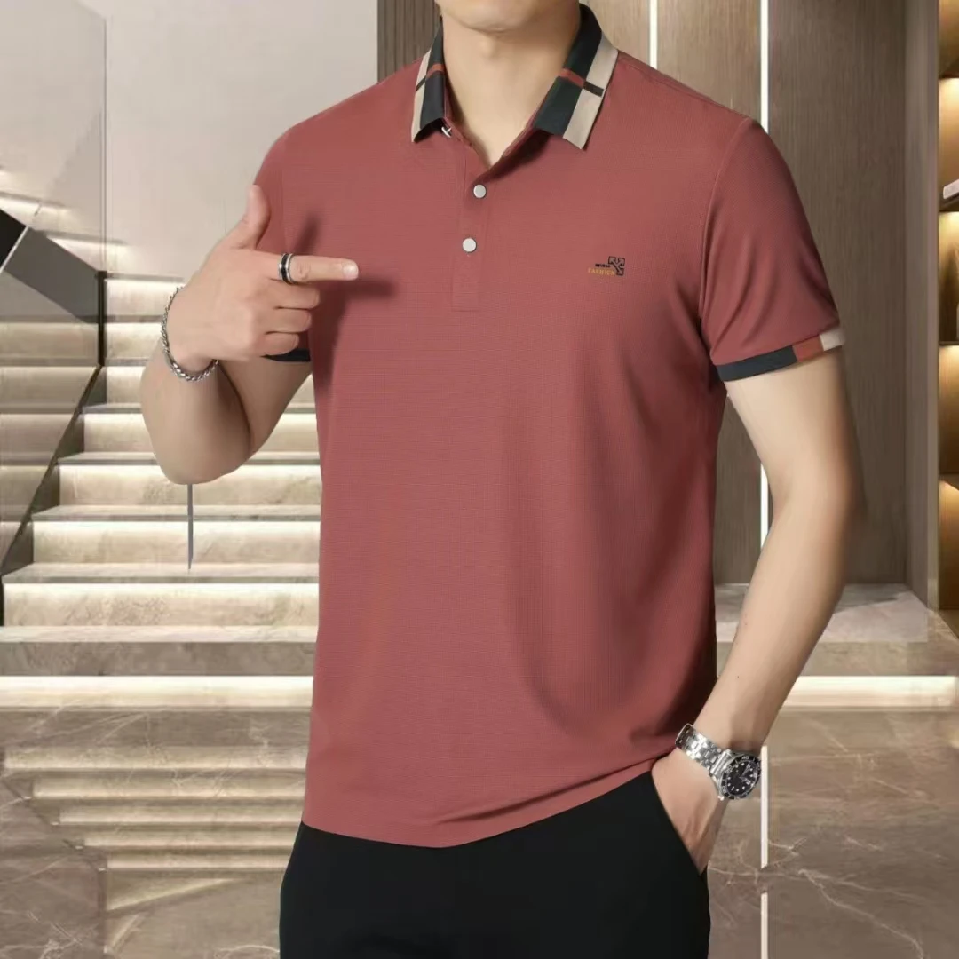 男士POLO衫春夏短袖高级休闲男款爆款新品透气翻领时尚无痕百搭