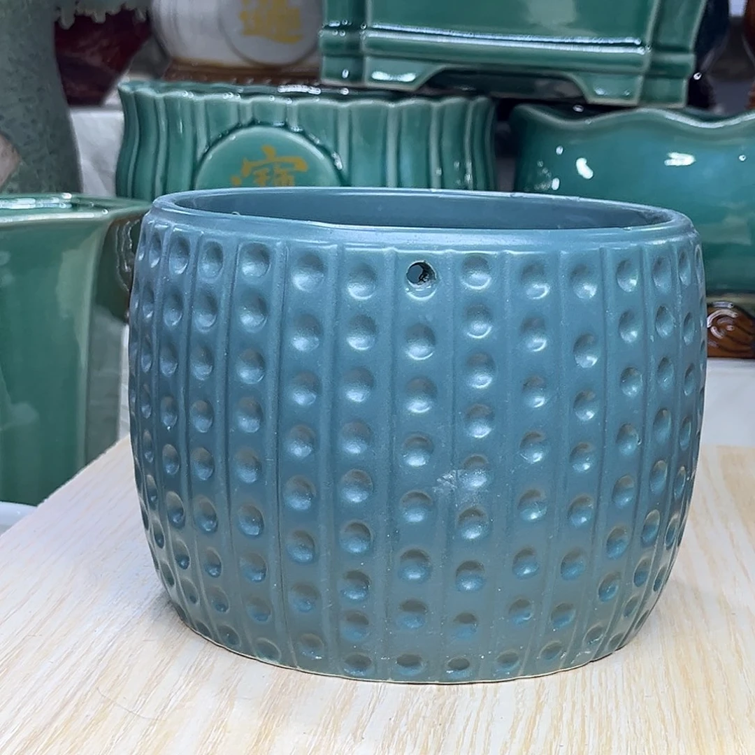 陶瓷绿植多肉微瑕花盆口径16*13无孔